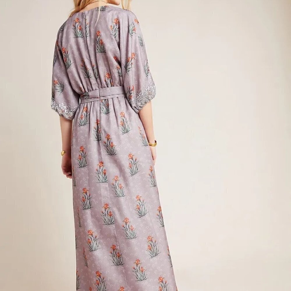 Anthropologie Sachin & Babi Isolde Sequined Maxi Dress Floral size 4 NEW - Picture 3 of 13